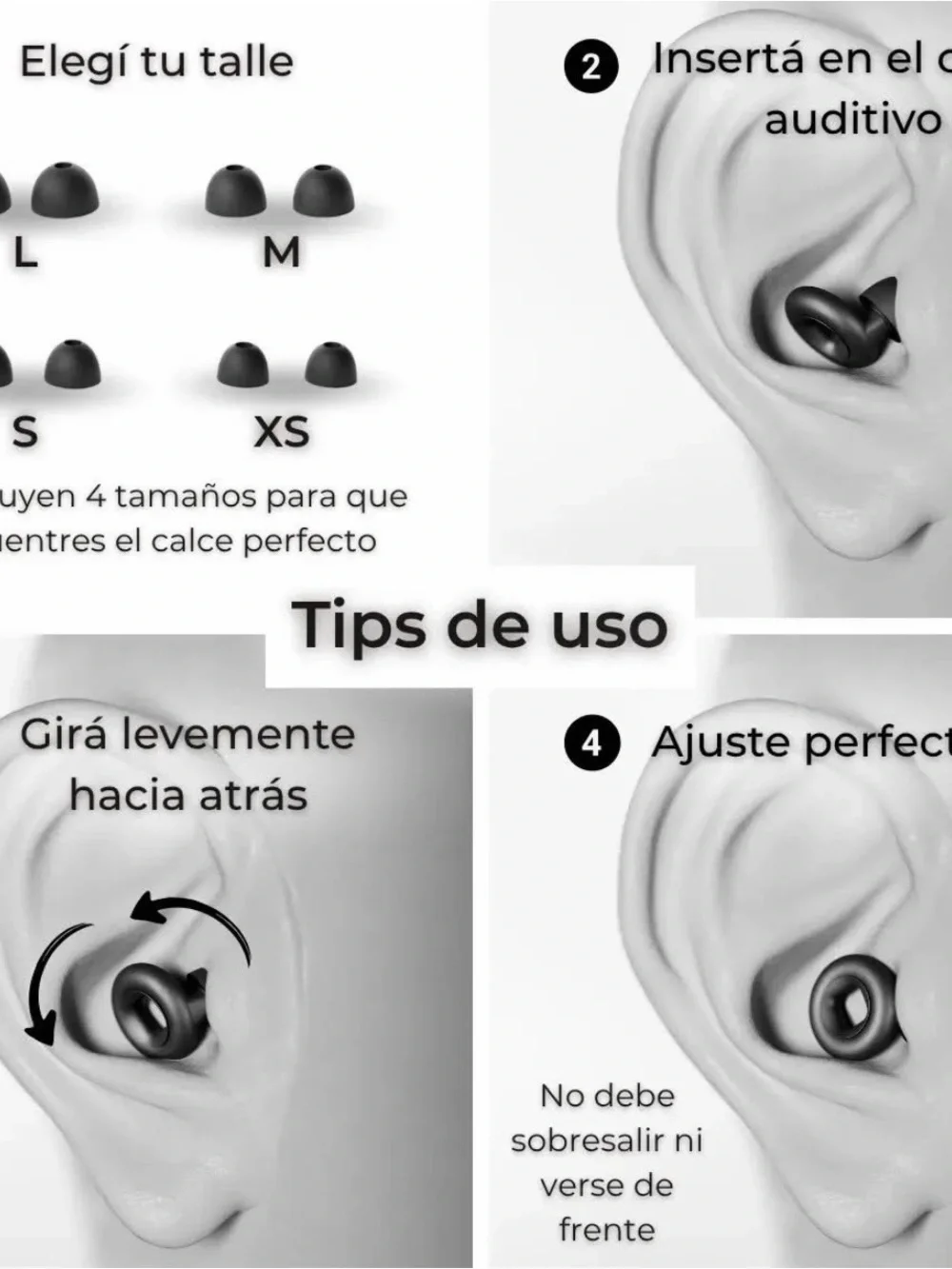Black Travel Earbud Accessory Kit with Protective Case